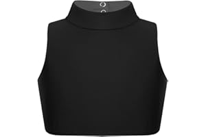 FEESHOW Enfant 7-12 Ans Brassière Sport Enfant Fille Débardeur Haut de Danse Sport Gymnastique Fitness Musculation Brillant Haut de Bain Sportswear Dancewear Spectacle Gala