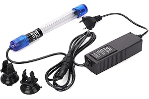 AYNEFY stérilisateur uv aquarium lampe uv bassin exterieur Lampe de Désinfection UV 220-240V, Stérilisateur UV étanche pour Aquarium, Lampe Germicale de Piscine Lampe UV étanche Stérilisation Sous-marine(UV-