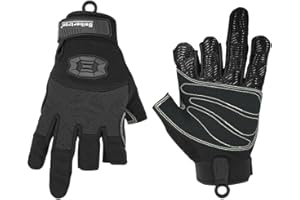 Seibertron Paume à Demi Doigts Rembourrée Respirante Corde d'escalade Gants d'escalade Unisexes pour Grimpeurs, Sauvetage, Aventure, Voile, Kayak, Aviron, Nautiques, Sports de Plein Air