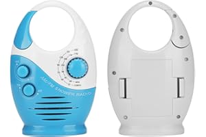 CCYLEZ Tragbares AM FM-Radio, Musikduschlautsprecher Radio, Tragbare wasserdichte Broadcasts mit Haken für Duschräume, Nachttische und Garagen