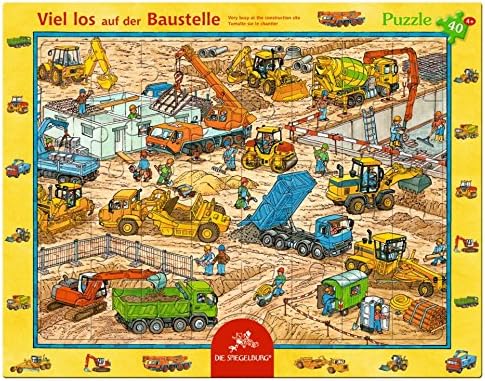 Spiegelburg 40 piece Very Busy At The Construction Site Frame Puzzle, 37 x 29 cm, Model# 11417