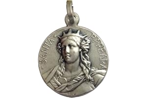 I G J Médaille de Saint Barbara En Argent Massif 925 Patron des pompiers