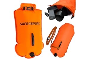 SAFE4SPORT.PL SAFE4SPORT MasterSwimmer - dmuchana boja do pływania XL - duża boja pływacka z kieszenią na rzeczy 28L