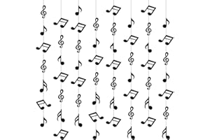 GOSKNOR 8uds Carteles de Notas Musicales, Decoraciones para Fiestas con Temática Musical Preencordadas Recortes de Papel con Notas Musicales para Fiestas de Cumpleaños y Baby Shower