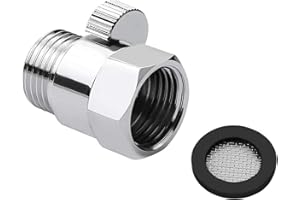 KEERCIGA Valvola di arresto per soffione doccia in ottone massiccio con leva G1/2 valvola di controllo del flusso d'acqua e maniglia in ottone per soffione doccia a mano cromato