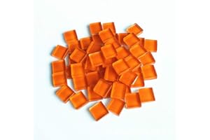 FireAngels Mosaico de material artesanal, microvidrio, pequeño mosaico de bricolaje, pasatiempos, niños, hecho a mano, sin cristal, piedra, material artesanal, creatividad, 300 g (naranja)