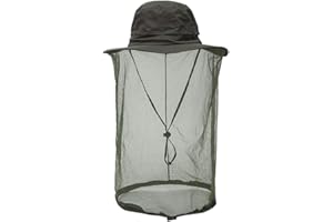 AYAMAYA Chapeau avec Filet Anti-Moustique, Chapeau de Pêche Anti-Insectes pour Hommes/Femmes, Chapeau de Camouflage Apiculture pour la Pêche en Plein Air, la Randonnée, Le Jardinage