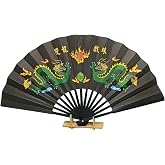 &Ccedil;in Bambu Keten Kumaş Yelpaze 02BSB Siyah B&uuml;y&uuml;k Boy 60cm No.2S