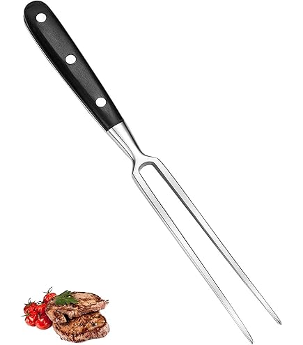 Vleesvork Roestvrij Staal - Met Houten Handvat, 30 Cm, Voor Grill En Keuken