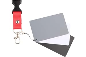Jopto Scheda grigia per la misurazione manuale del bilanciamento del bianco e dell'esposizione della carta fotografica 18% DSLR e Film, strumento di correzione del colore digitale con 3 schede