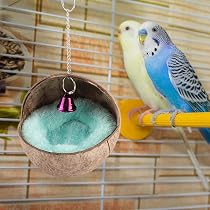 Nid D'oiseau Suspendu En Coque De Noix De Coco - Diamètre 14-16 Cm - Pour Perroquets, Conures, Hamster - Installation Facile - 9