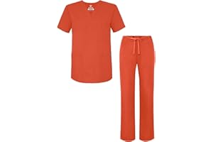 ADAR UNIFORMS Adar Universal Unisex Scrub Set - Unisex V-Neck Scrub Top & Tapered Drawstring Scrub Pants