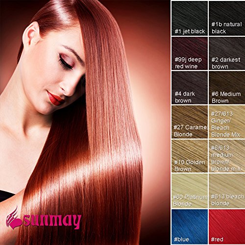 SUNMAY Remy Clip in Human Hair Extensions - Full Head of 20" inch human hair -High Quality Remy Hair