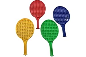 OSG Childrens Short Tennis Plastic Racket Gardren Games Multi Colours Set Of 4