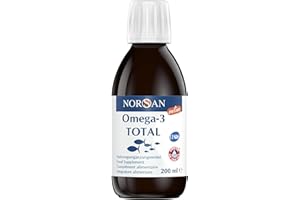 NORSAN Premium huile de poisson omega 3 Total Nature hautement dosé 200 ml / 2.000mg d’ omega 3 dose journalière/fish oil omega 3 1120mg EPA & 536mg DHA/huile poisson avec 800 IU de vitamine D3