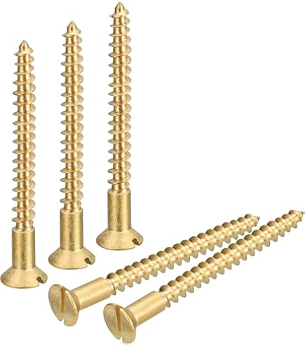 100 stuks MINI-houtschroeven DIN 96 (halfronde kop met gleuf) messing