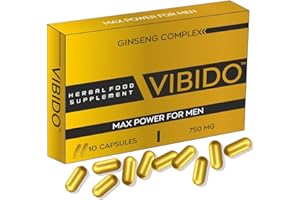 VIBIDO 750mg | Stronger | Longer | Harder | Performance | Extra Strength Enhancing Pills | Stamina Endurance Booster Supplement Pills for Men | 10 Ginseng Capsules