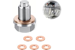 ENJIROR M14x1.5 Oil Sump Plug Nut Bolt Stainless Steel 1Pcs with 5Pcs Copper Crush Washer Universal Repair Replacement Leakproof Magnetic Oil Drain Plugs with Screw Gasket for Most Car Model Motorcycle Engine