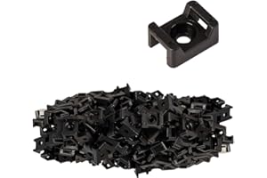 GTSE Paquete de 100 bases de sujeción para cables de montaje en tornillo negro – Bridas de hasta 5 mm de ancho – 4 mm (M4) agujero de tornillo