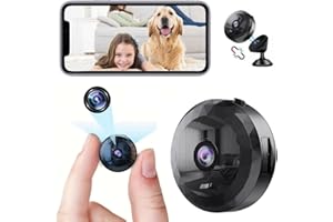 DVONE Mini Camara, 1080P HD Mini WiFi Oculta Cámara para Ver En El Movil, con Audio y Vídeo, con Batería de Larga Duración, para Exteriores/Interiores