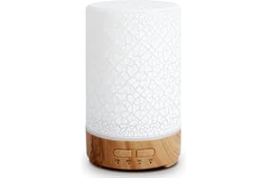 Romon Diffusore di Oli Essenziali, Funzione Aromaterapia 150ML, Diffusore Elettrico di Oli Essenziali ad Ultrasuoni con Umidificatore d'Aria a 7 Colori LED per Appartamento Ufficio Casa Yoga