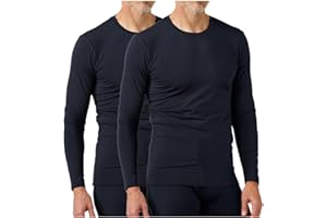 LAPASA Haut Thermique Homme Maillot de Corps à Manches Longues sous-Vêtements Chauds Automne/Hiver Fin/Moyen/Épais (Lot de 1 ou 2) M09/M55/M26