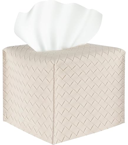 Boîte à Mouchoirs En Simili Cuir PU Carrée Avec Fond Magnétique - Distributeur Décoratif Pour Maison, Bureau, Voiture