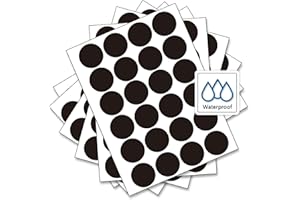 Naklejki Na Tablicę Kredową Okrągły, DZSEE® Wodoodporne Etykiety Samoprzylepne, Czarne Naklejki do Etykietowania, Etykiety do Kuchni, Słoików I Butelek | 144 (brak pióra)