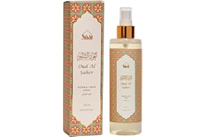 Oud Al Saher Attar Al Faraash by Dukhni | 250ml Non Alcoholic Spray | Arabic Natural Mist | Air Freshener, Room Mist, Fabric & Linen Spray | Perfect for Prayer mats, beds, sofas, curtains | Halal