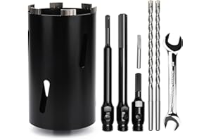 MOXPIFY Bohrkrone 120mm,Nutzlänge 200 mm mit Sds Plus Schaft 220mm,Sds max 220mm,SechskantSchaft 110mm, Zentrierbohrer 10x240mm,für Mauerwerk