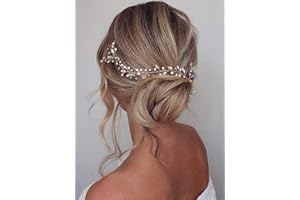 Prosy Braut Hochzeit Haar Reben Braut Crystal Headband Strass Headpieces Haarschmuck für Frauen und Mädchen (Roségold)