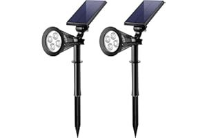 kefflum LED Solar Strahler Solarleuchte,Solarstrahler Gartenleuchte Superhelles,8 LED Solarleuchten für Außen(2 Stücke),IP65,Warmweiß,für Garten Zaun Garage Auffahrt Pfad Innenhof Balkon