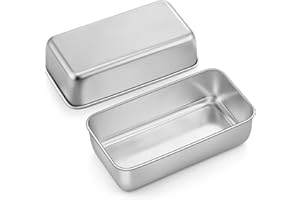 Onader Forma do pieczenia chleba, zestaw 2 sztuk, stal nierdzewna, prostokątna, forma do pieczenia chleba tostowego, idealna do chleba i ciasta, nadaje się do mycia w zmywarce i zdrowia, 23,5 x 12,5 x