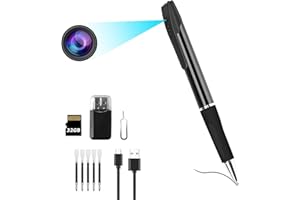 ZHODADA Mini Camera Espion, 1080p HD Caméra Cachée Stylo Mini Caméra de Poche Surveillance Spy Camera avec Enregistrement Vidéo Prise de Photo et 90 Mins d'Autonomie