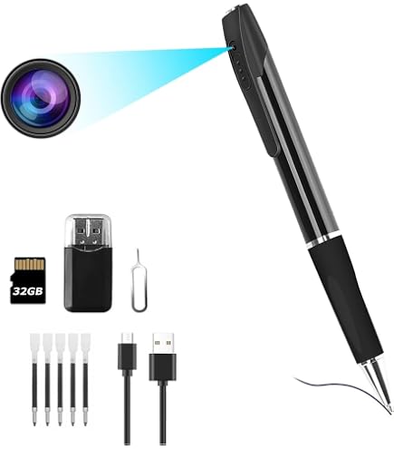 Microcamera Spia 1080p (in Questo 1080p) Portatelo con Voi Fotocamera Registrazione Mini Telecamera,Ricaricabile Indossabile Registrare con Un Ciclo Mini Telecamera Spia,Piccolo Re-Nero 8 GB