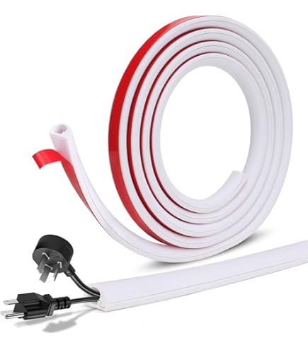 Canalina Passacavi Adesiva 3m - PVC Bianco Per Organizzare Cavi A Pavimento