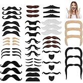 Nuluxi Auto-adhésives Faux Moustache Set Fausses Moustaches Set Nouveauté Fausses Moustaches Convient pour Soirées Costumées 