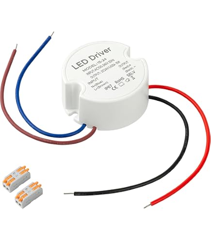 Alimentatore LED 24V 36W 1.5A GAOUTO | Impermeabile IP67 | Trasformatore AC/DC Per Strisce LED | Mini Anello Compatto