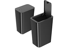 SIGHTDAY 2Pack 9L Black Plastic Bin with Lid - Push Button, Dog Proof for Kitchen, Bathroom, Bedroom, Office & Living Room