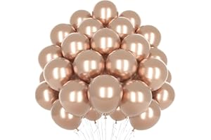 YOYOIN Globos Metálicos Champán Dorado, 50 Globos Champán Dorado 12 Pulgadas, Globos Látex Brillante, Globo Metálico Cromado Para Globos Fiesta Cumpleaños Bodas Compromisos Baby Shower Decoración Festivales