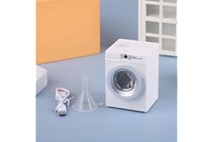 RUDFUZ Casa delle bambole in miniatura lavatrice tamburo lavatrice modello lavanderia giocattolo decorazione casa delle bambole