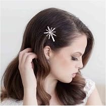 Boho Kristall Haarspange – Strass & Perlen, Silberfarben, Ca. 7 X 2 Cm, Für Hochzeit & Festliche Anlässe