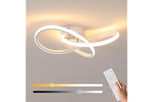 Toolight Lampara de Techo Regulable, 36W 4050LM Plafon Led Techo Mando a Distancia de Dormitorio 3000-6500K, Lamparas de Techo Blanco para Salon Habitacion Pasillo Cocina Baño, 40 * 12cm