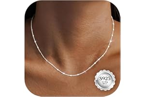 CASSIECA Chaîne Argent Femme 925 Or 18K Chaine Argent Massif Collier Femme Collier Disque Ras de Cou Solide Fin Chaine Largeur 1.2mm Longueur 41-61cm