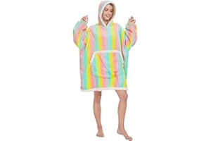 LLTTEER Sweat Plaid à Capuche Surdimensionné de Noël,Pull Polaire Femme, Sweat à Capuche Confortable Super Doux avec Poche géante,Sweat à Capuche géant Confortable pour Adultes