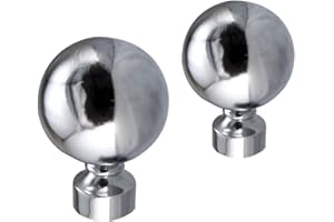 Your Home Online Metal Curtain Pole Rod Pack of 2 Finials/Ends for 19mm 28mm Diameter Poles Chrome (Set Of 2 Venice Finials, 28mm)
