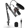 FIFINE Gaming microphone USB Microphone Kit with Arm Stand, Shock Mount, Pop Filter Desktop Laptop Windows/Mac Computer Microphone for Streaming, Podcast, YouTube, Recording, Zoom meeting-T732