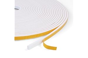 Flintronic Joint Fenetre Isolation Anti Froid, Joint Isolation pour Porte Fenêtre autocollante pour portes, Joint Fenêtre Isolation du bruit, Joint de fenêtre Joint en Mousse(6mm x 3mm x 10M, Blanc)