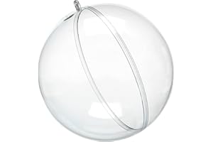 ‎RAYHER Rayher Plastik-Kugel, 2teilig, 16 cm ø, Kunststoff-Kugel zum befüllen, transparent, Acrylkugel mit Aufhänge-Öse, Dekokugel durchsichtig, Weihnachtskugel zweiteilig, 3946237