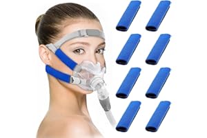 JEYORZY 8piezas FAlmohadillas Cómodas con Correa CPAP, CPAP Strap Comfort Pads, fundas para correas CPAP, undas de correa CPAP universal almohadillas faciales CPAP, almohadillas faciales cómodas, azul